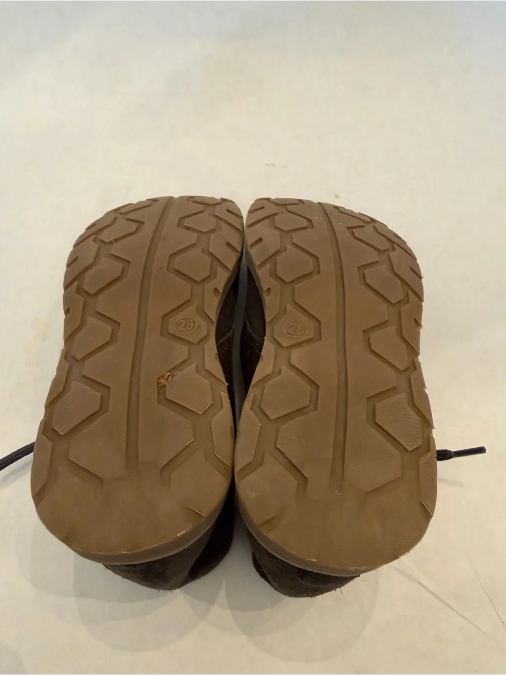 Little Eric Kids Gray Suede Lace-Up Boots with Tan Sole